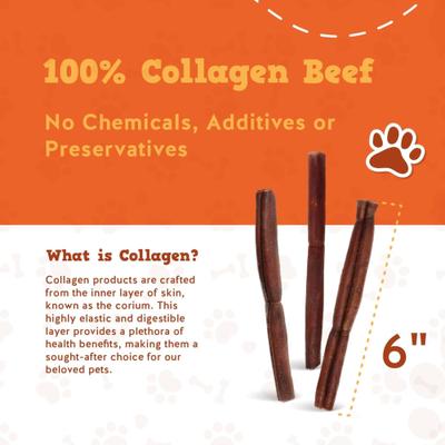 Show full view: Jack & Pup Long Lasting 6-inch Beef Collagen Stick Dog Chews, 10 count slide 5 of 10