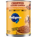 Pedigree Chopped Ground Dinner Filet Mignon & Bacon Flavor Adult Canned Wet Dog Food, 13.2-oz can, case of 12