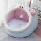 Show in main carousel: One for Pets Soft Plush Piggy Semi-Enclosed Cat Bed with Teaser, Blue, Large slide 2 of 5