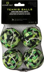 Hyper Pet Camo Tennis Balls Dog Toys, Medium, 4 count, Green