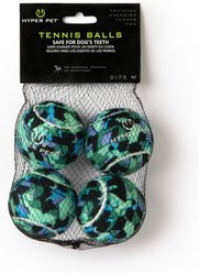 Hyper Pet Camo Tennis Balls Dog Toys, Medium, 4 count, Blue