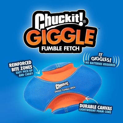 Show full view: Chuckit! Giggle Fumble Fetch Dog Toy, Blue, Small slide 4 of 7