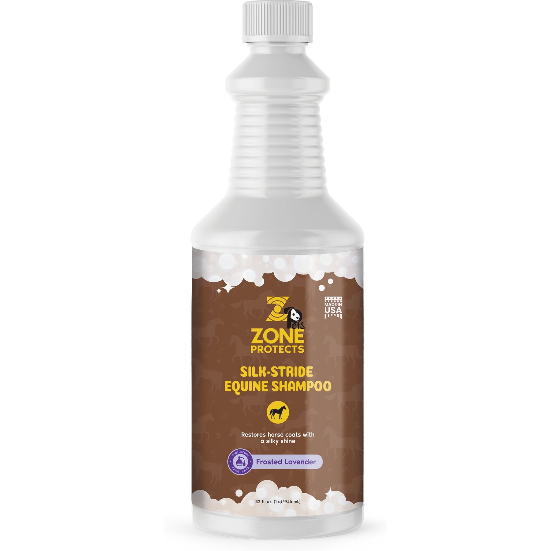 Zone Protects Silk-Stride Horse Shampoo, Frosted Lavender, 32-fl oz bottle