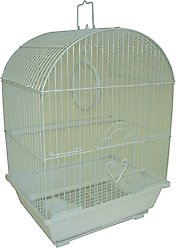 YML Round Top Parakeet Bird Cage, White