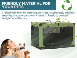 Petsfit Soft Sided 3-Door Collapsible Dog Crate, Green, Small slide 2 of 7