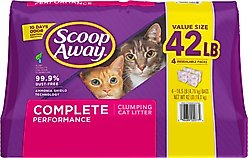 Scoop Away Complete Performance Fresh Scented Clumping Clay Cat Litter, 10.5-lb bag, pack of 4
