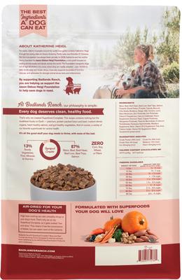 Show full view: Badlands Ranch Superfood Complete Beef & Bison Grain-Free Air-Dried Dog Food, 64-oz bag slide 3 of 8