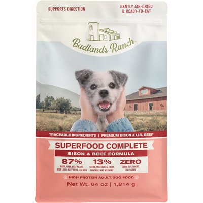 Badlands Ranch Badlands Ranch Superfood Complete Beef & Bison Grain-Free Air-Dried Dog Food, 64-oz bag