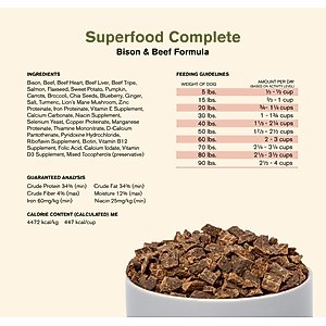 Badlands Ranch Superfood Complete Beef & Bison Grain-Free Air-Dried Dog Food, 11.5-oz bag