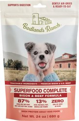 Badlands Ranch Superfood Complete Beef & Bison Grain-Free Air-Dried Dog Food, 24-oz bag