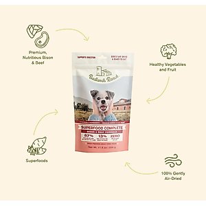 Badlands Ranch Superfood Complete Beef & Bison Grain-Free Air-Dried Dog Food, 11.5-oz bag