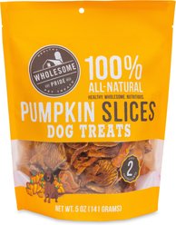 Wholesome Pride Pet Treats Pumpkin Slices Dehydrated Dog Treats, 5-oz bag