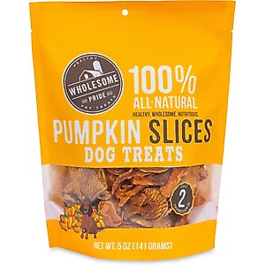 Wholesome Pride Pet Treats Pumpkin Slices Dehydrated Dog Treats, 5-oz bag