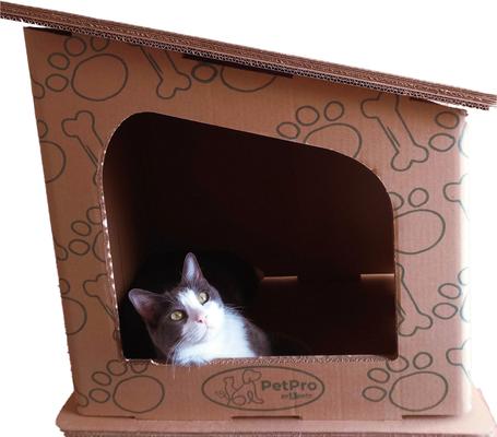Show full view: PetPro Modern Indoor Corrugated Cardboard Cat House slide 7 of 9