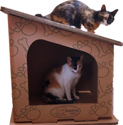Show full view: PetPro Modern Indoor Corrugated Cardboard Cat House slide 3 of 9