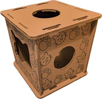Show full view: PetPro Indoor Corrugated Cardboard Cat House with Scratcher slide 6 of 9
