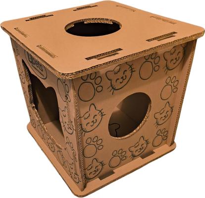 Show full view: PetPro Indoor Corrugated Cardboard Cat House with Scratcher slide 5 of 9