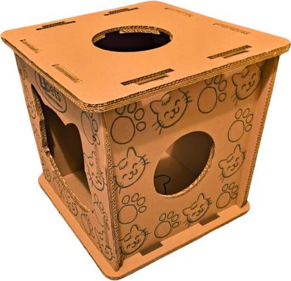 Show full view: PetPro Indoor Corrugated Cardboard Cat House with Scratcher slide 4 of 9