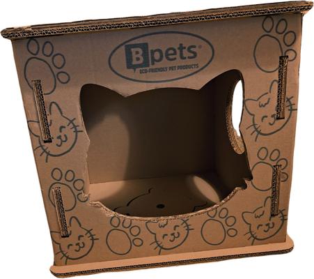 Show full view: PetPro Indoor Corrugated Cardboard Cat House with Scratcher slide 2 of 9