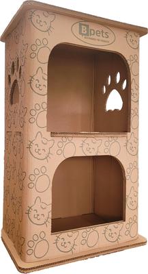 Show full view: PetPro 2-Floor Indoor Corrugated Cardboard Cat House slide 2 of 4