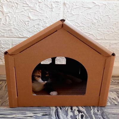Show full view: PetPro Indoor Corrugated Cardboard Cat House, Large slide 7 of 9