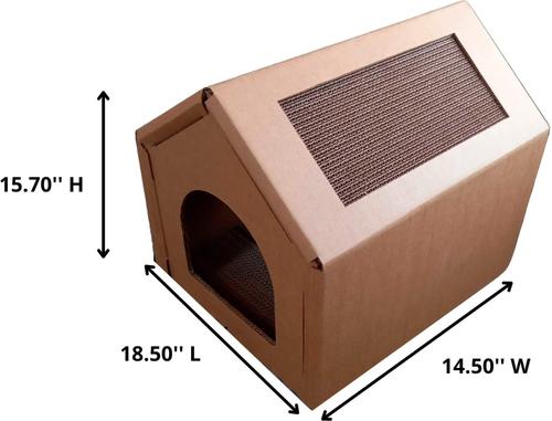 Show full view: PetPro Indoor Corrugated Cardboard Cat House, Large slide 5 of 9