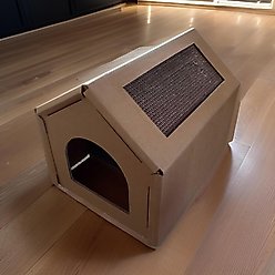 PetPro Indoor Corrugated Cardboard Cat House, Large