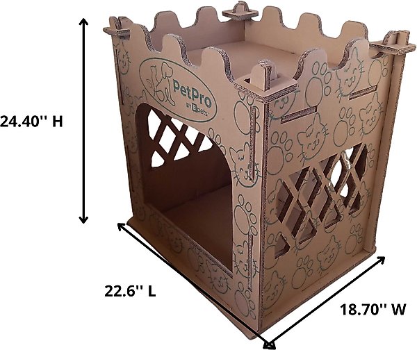 Show full view: PetPro Castle Indoor Corrugated Cardboard Cat House slide 5 of 7