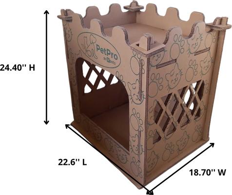 Show full view: PetPro Castle Indoor Corrugated Cardboard Cat House slide 6 of 8
