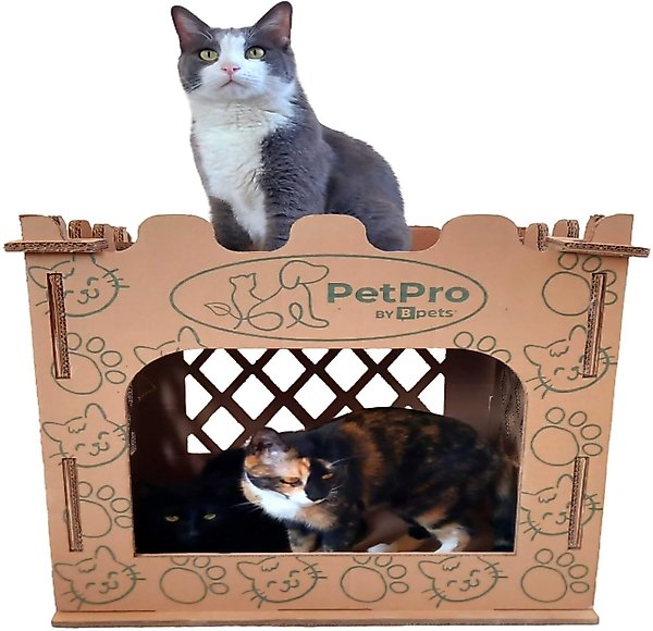 Show full view: PetPro Castle Indoor Corrugated Cardboard Cat House slide 2 of 7