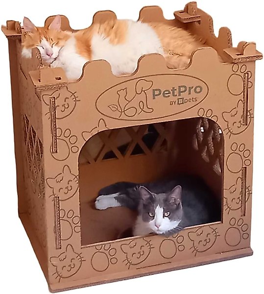 Show full view: PetPro Castle Indoor Corrugated Cardboard Cat House slide 1 of 7