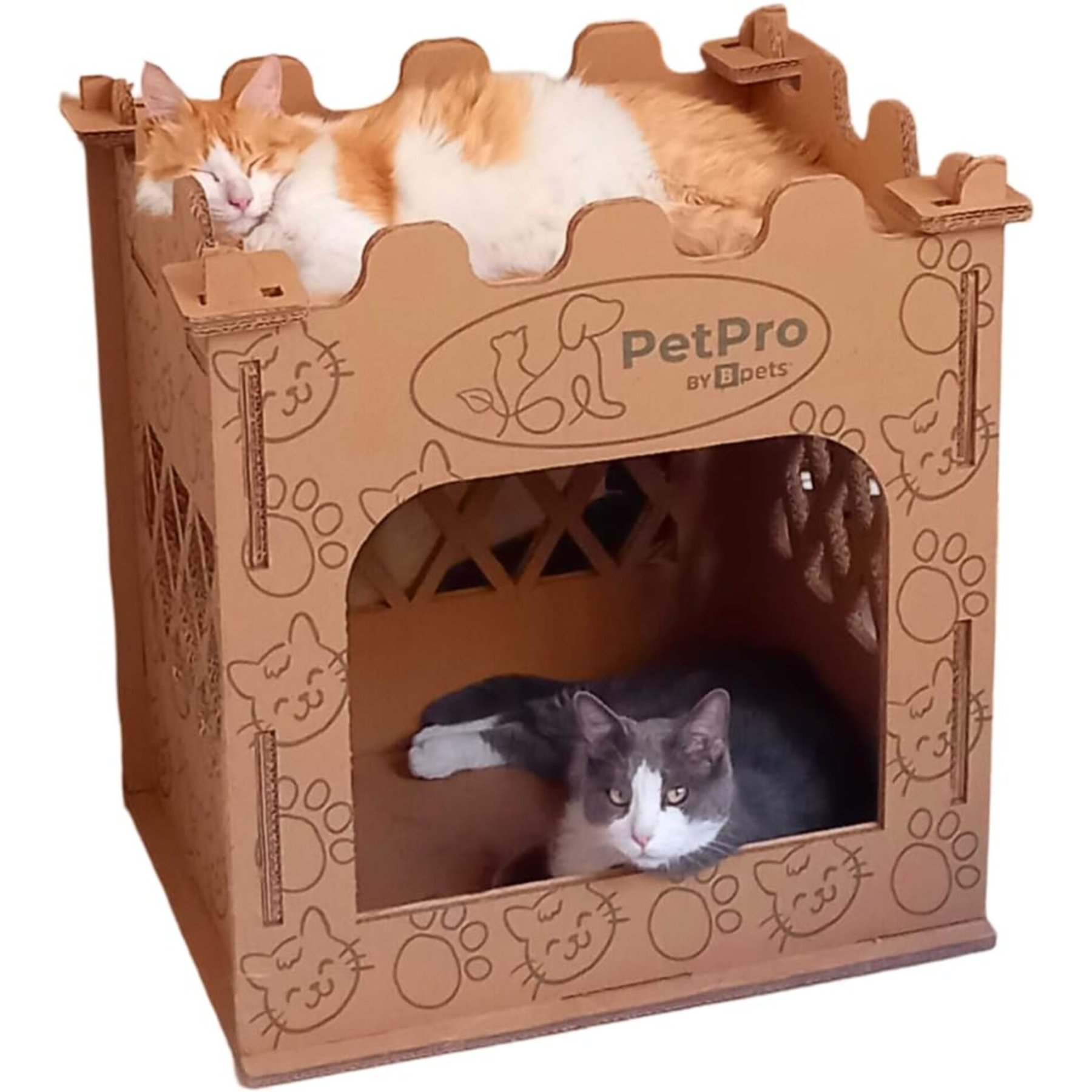 PetPro Castle Indoor Corrugated Cardboard Cat House
