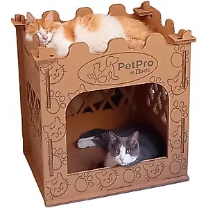 PetPro Castle Indoor Corrugated Cardboard Cat House
