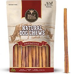 Bully Bunches 12-inch Standard Bully Sticks Dog Treats, 20 count