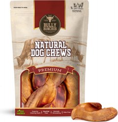 Bully Bunches Pig Ears Natural Dog Chew Treats, 6 count