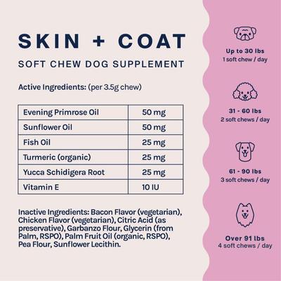 Show full view: Good Trouble Skin & Coat Chew Supplement for Dogs, 30 count slide 3 of 8