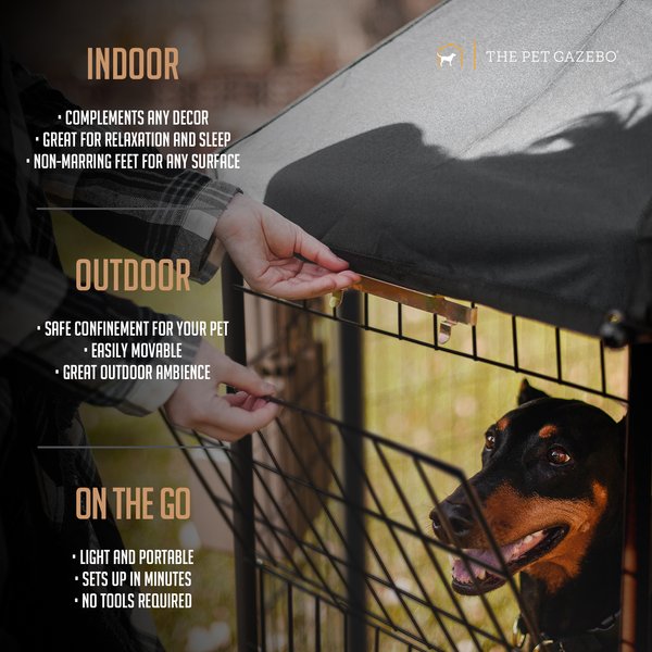 Show full view: Win World Pet Gazebo Dog & Cat Kennel, Black, 4-ft slide 6 of 9