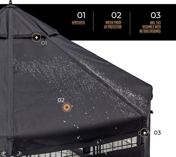 Show full view: Win World Pet Gazebo Dog & Cat Kennel, Black, 4-ft slide 7 of 9