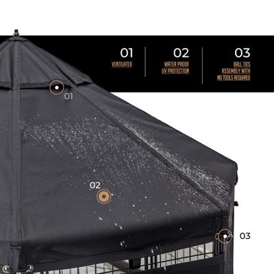 Show full view: Win World Pet Gazebo Dog & Cat Kennel, Black, 5-ft slide 7 of 10