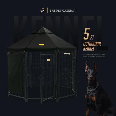 Show full view: Win World Pet Gazebo Dog & Cat Kennel, Black, 5-ft slide 5 of 10