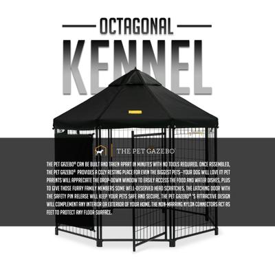 Show full view: Win World Pet Gazebo Dog & Cat Kennel, Black, 5-ft slide 3 of 10