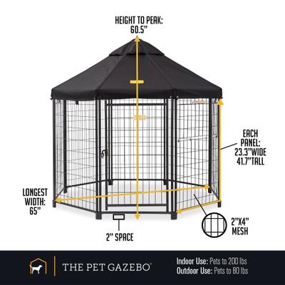 Show full view: Win World Pet Gazebo Dog & Cat Kennel, Black, 5-ft slide 4 of 10
