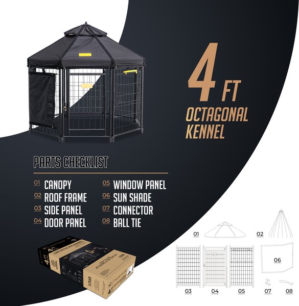 Show full view: Win World Pet Gazebo Dog & Cat Kennel, Black, 4-ft slide 9 of 9