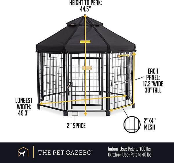 Show full view: Win World Pet Gazebo Dog & Cat Kennel, Black, 4-ft slide 5 of 9