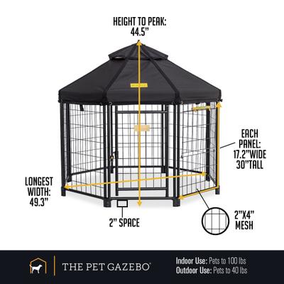 Show full view: Win World Pet Gazebo Dog & Cat Kennel, Black, 4-ft slide 5 of 9