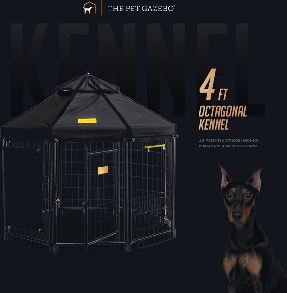Show full view: Win World Pet Gazebo Dog & Cat Kennel, Black, 4-ft slide 3 of 9
