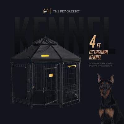 Show full view: Win World Pet Gazebo Dog & Cat Kennel, Black, 4-ft slide 3 of 9