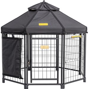 Win World Pet Gazebo Dog & Cat Kennel, Black, 4-ft