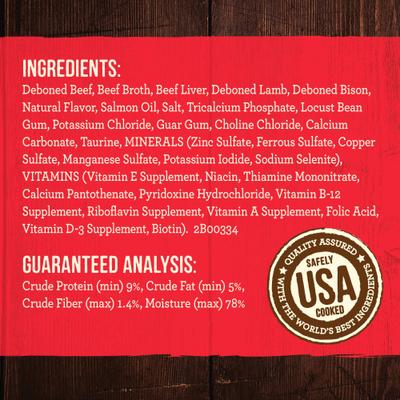 Show full view: Merrick Adult Grain-Free Beef, Lamb & Bison Pate Canned Dog Food, 12.7-oz can, case of 4 slide 6 of 11