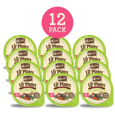 Show full view: Merrick Lil' Plates Grain-Free Small Breed Wet Dog Food Little Lamb Chop Stew, 3.5-oz tub, case of 12 slide 4 of 13